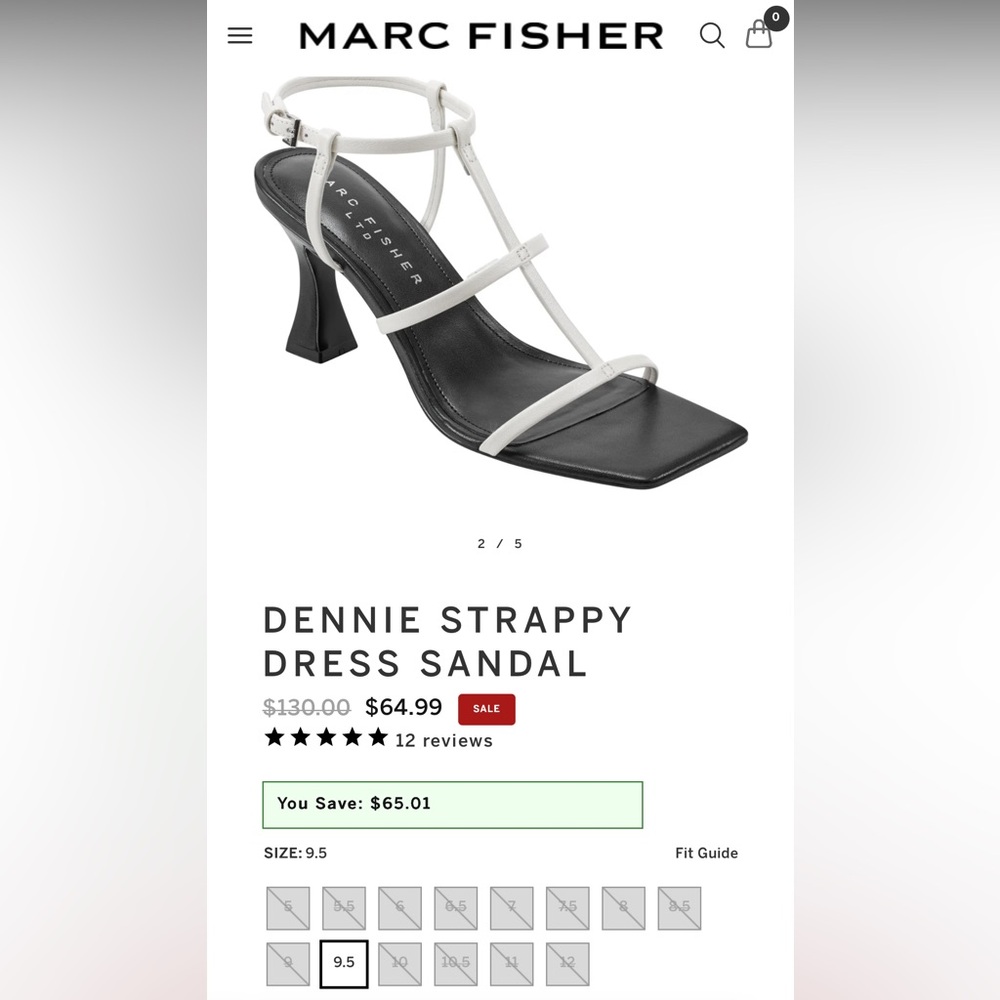 Marc Fisher Dennie Dress Sandals - Black and White
